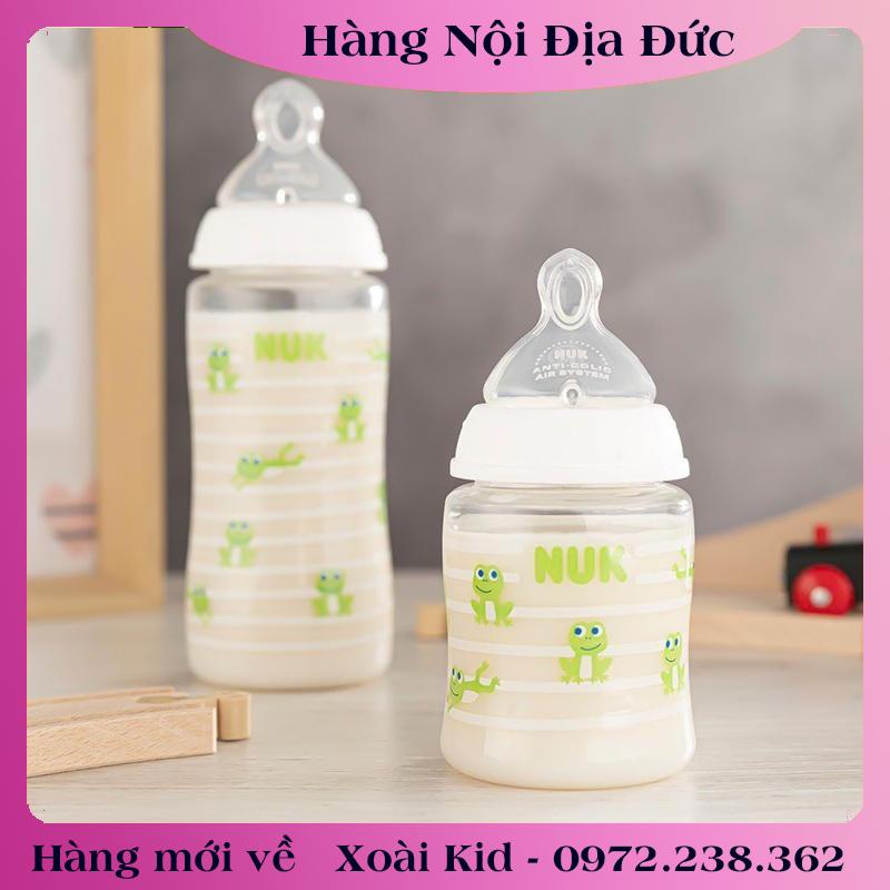 [auth] Bình Sữa Cảm Biến Nhiệt Nuk PP 150Ml / 300Ml Núm Silicone - Nội địa Đức Đủ Bill [Hot]