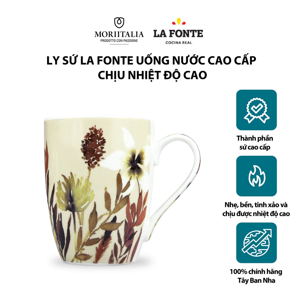 Ly sứ La Fonte uống nước cao cấp chịu nhiệt độ cao Moriitalia 006415