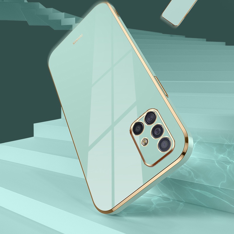 Trường hợp đồng hồ Samsung Galaxy A31 A51 A71 M51 4G Luxury 6D Silicone Camera Bảo vệ Case Với Lanyard