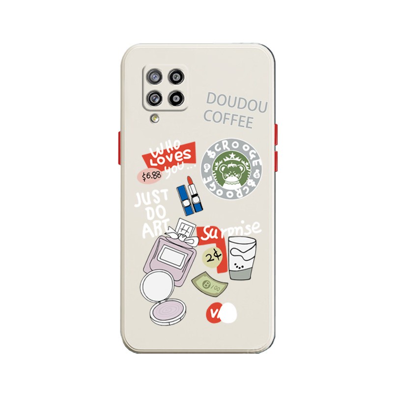 Ốp điện thoại KOOSUK silicon mềm hình chú gấu cà phê cho Samsung Galaxy A12 M12 M62 F62 M31 M21S M51