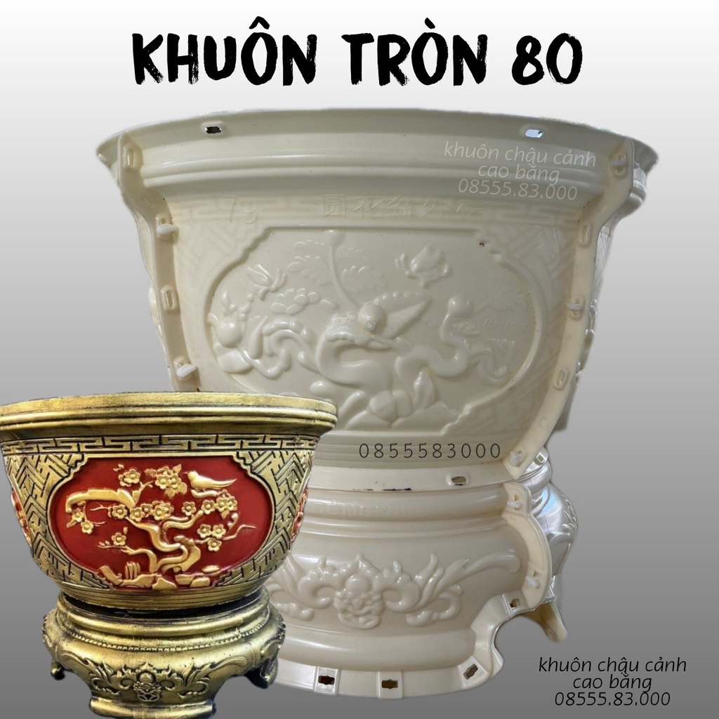 Khuôn đúc chậu cảnh tròn 80 và chân đôn