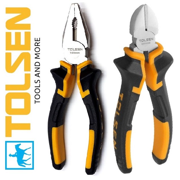 TOLSEN Bộ 2 Kìm Răng Điện Kềm Cắt 6 inch 160 mm 10000 10003