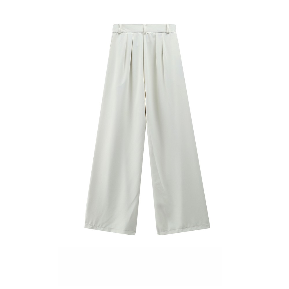 NUZIRO  Quần Dài Lưng Cao Ống Rộng Phong Cách Hàn Quốc