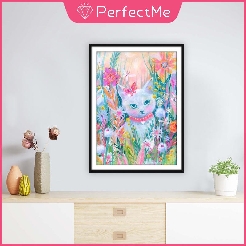 Bộ Tranh Đính Đá 5D Tự Làm 30 X 40Cm Hình Mèo Nhiều Màu Trang Trí Nhà Cửa