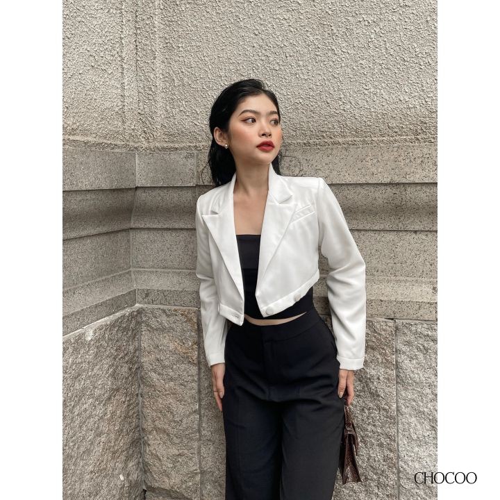 Áo vest nữ CHOCOO Tophie Crop Blazer dáng ngắn croptop thiết kế cao cấp tôn dáng sang chảnh quý phái thanh lịch