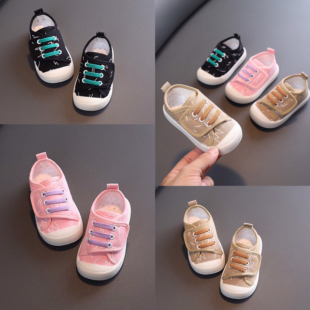 Giày thể thao quai dán sành điệu cho bé trai bé gái size 17-22
