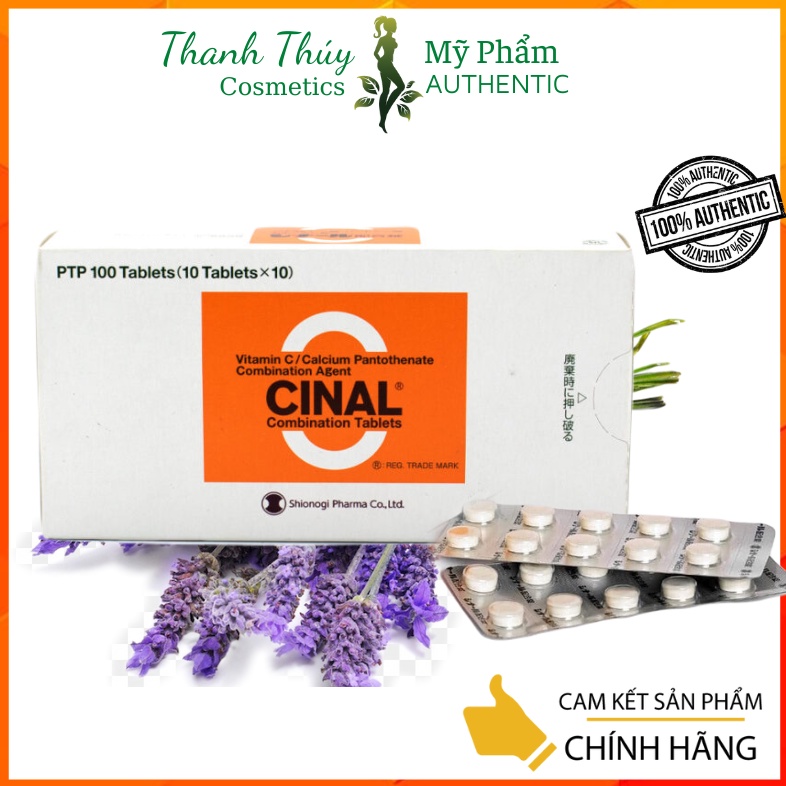 Viên uống Vitamin C trắng da, mờ thâm nám Cinal C - 100 viên - Nhật Bản