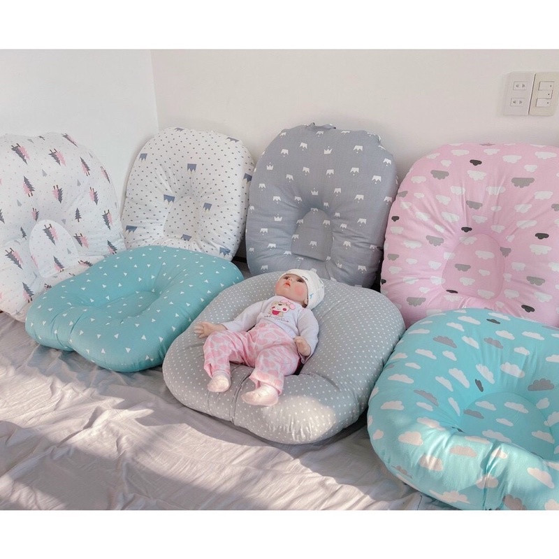 Gối chống trào ngược cotton chần bông, chống nôn trớ an toàn cho bé (Bao gồm vỏ gối và ruột)