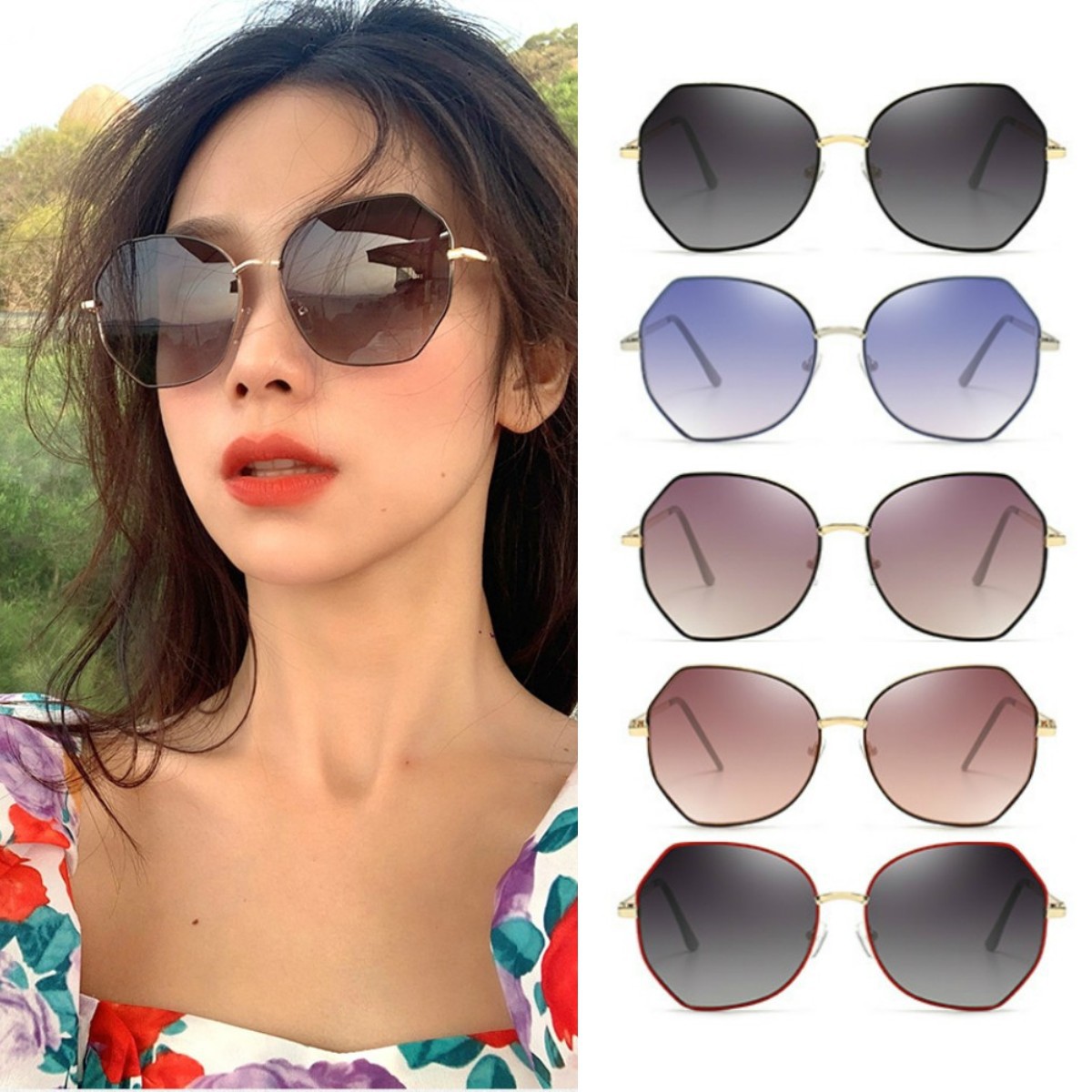 Kính Mát Bản Lớn Phong Cách Hàn Quốc Cho Nữ