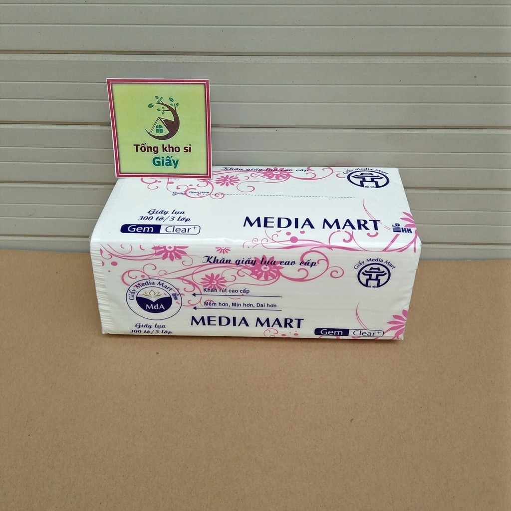 GIẤY RÚT LỤA MEDIA MART 3 LỚP 300 TỜ [ Giấy ăn loại 1]