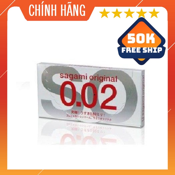 Bao Cao Su Sagami 0.02 Siêu Mỏng - Hộp 2Pcs Chính Hãng
