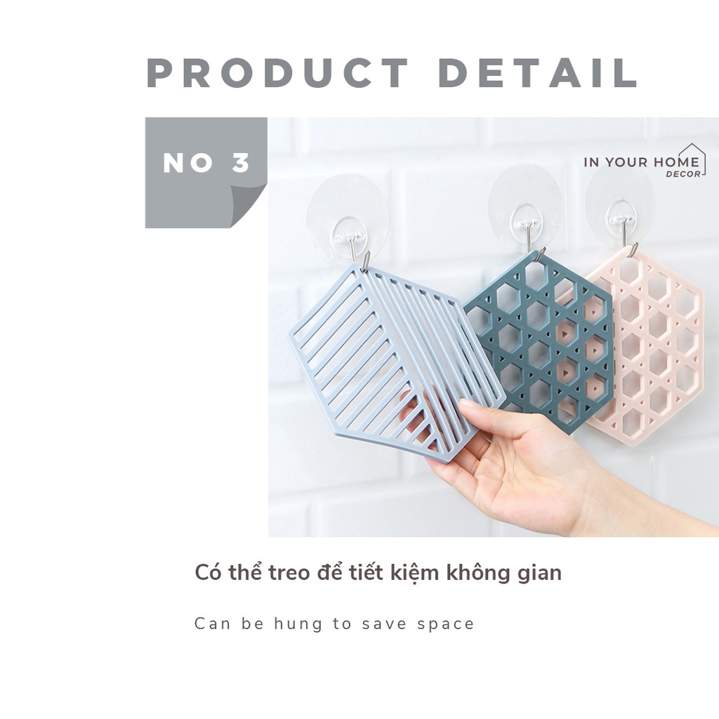 Đế lót nồi, ly để bàn bếp cách nhiệt bằng silicone phong cách Bắc Âu