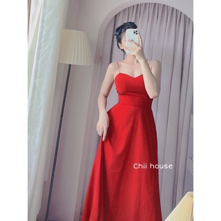 ĐẦM ĐỎ HAI DÂY CHÉO LƯNG