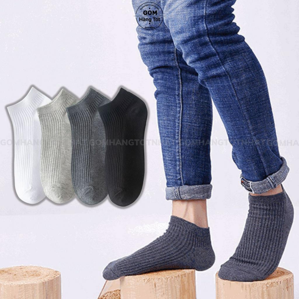 Tất chân nam cổ ngắn trơn màu cao cấp, vớ cổ thấp nam chất liệu cotton mềm mại, thoáng mát - NT2-FIVE-2005-1DOI