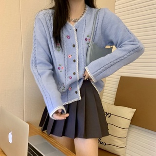 Áo Len Cổ Tròn Thêu Hoa 45935