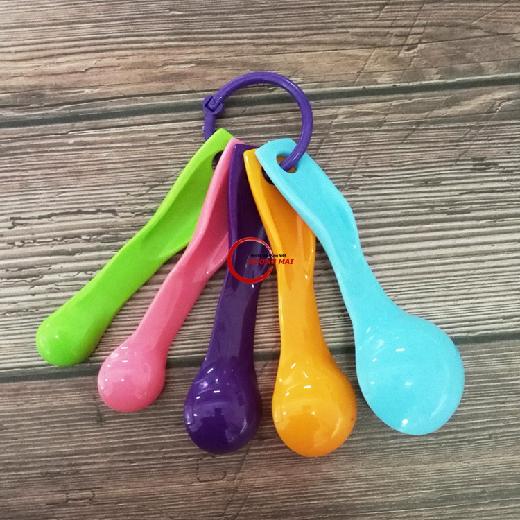[Giá Sỉ] Bộ thìa đong, muỗng đong nhà bếp 5 món (set 5 cái), thìa đo lường, định lượng bột, sữa, gia vị bằng nhựa