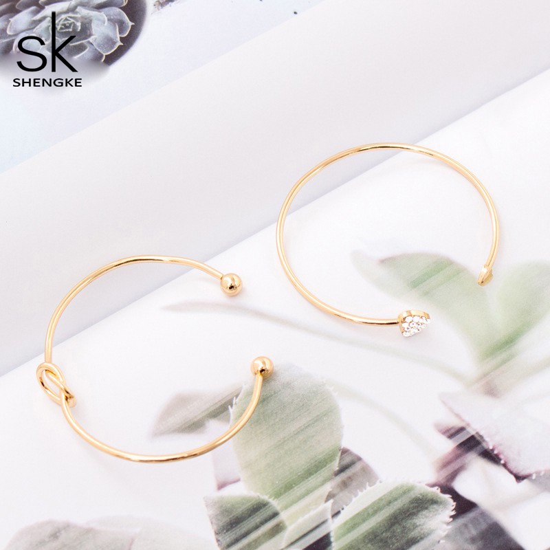 Vòng Tay SHENGKE Trang Trí Hình Trái Tim Đính Kim Cương Gỉa Thời Trang Đáng Yêu