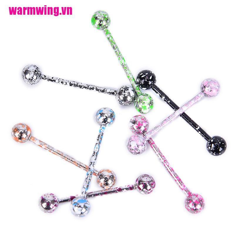 Set 8 Khuyên Lưỡi Bằng Thép Không Gỉ Nhiều Màu Sắc