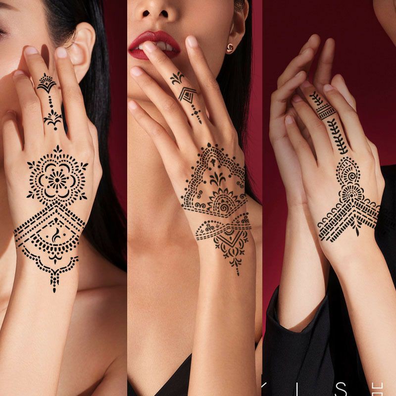 Hình xăm Henna Ấn Độ cao cấp tặng Mực xăm tạm thời