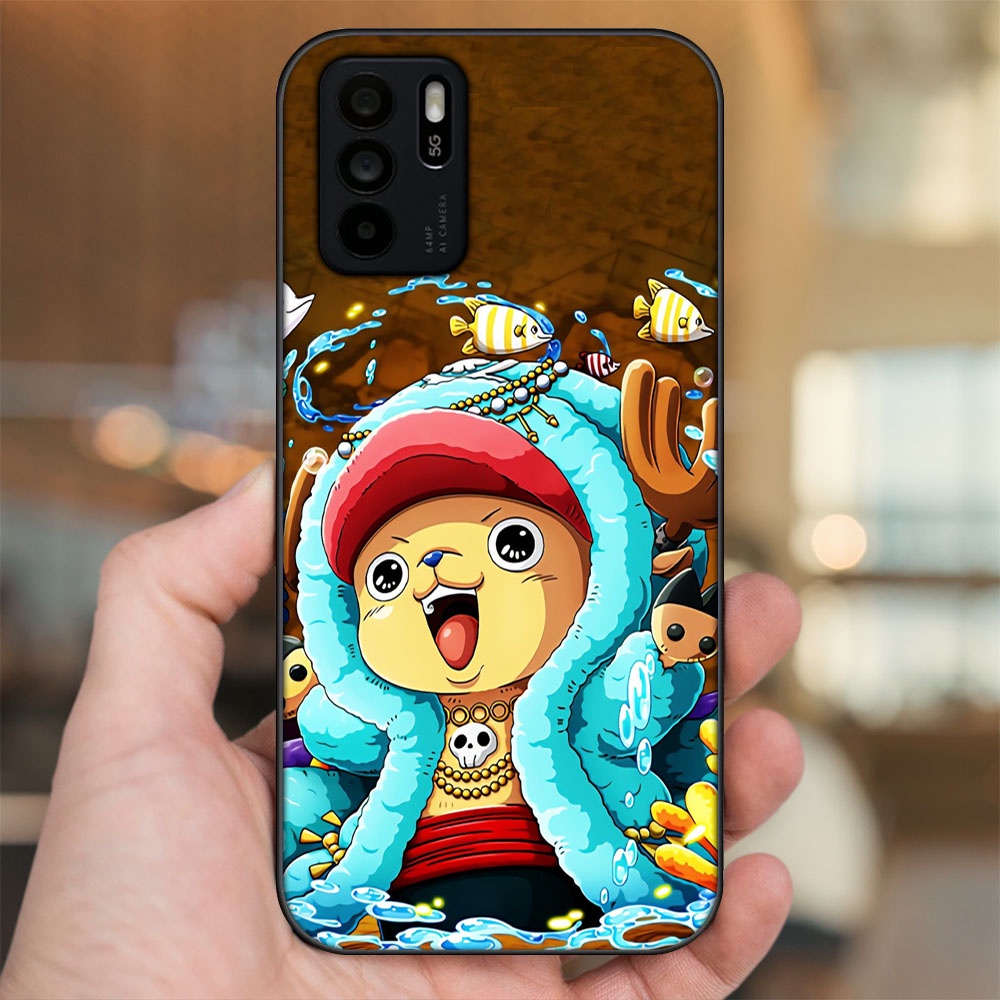 Ốp lưng Oppo Reno 6Z 5G viền đen in hình Chopper One Piece Đảo Hải Tặc