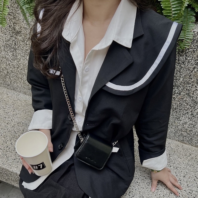 Áo blazer nữ 2 lớp cổ thủy thủ có mút độn vai phong cách Hàn Quốc hottrend hàng cao cấp  A23