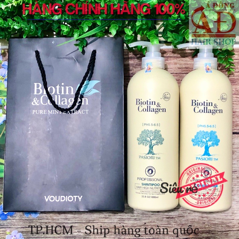 [Chính hãng] [Giá sỉ] BỘ DẦU GỘI XẢ BIOTIN COLLAGEN PASIORI NEW TRĂNG SIÊU MỀM MƯỢT CHO TÓC KHÔ Ý 1000ML*2 (Cặp)