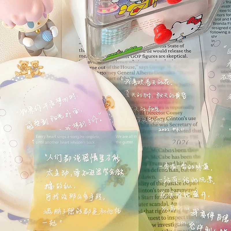 Giấy Dán Ghi Chú Màu Gradient Trong Suốt Cho Học Sinh