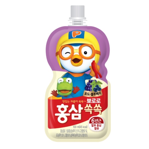[3 vị] Nước hồng sâm trái cây Paldo Pororo Hàn Quốc cho bé tăng đề kháng