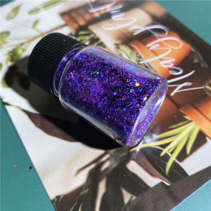 Hộp nhũ kim tuyến 10 màu hình lục giác cho nhựa resin 10g