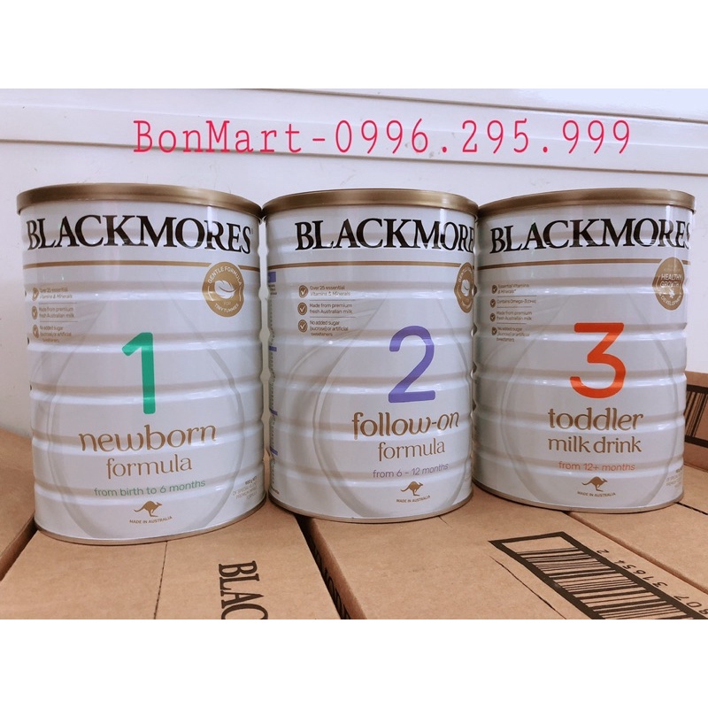 Sữa BLACKMORE 900gr đủ 3 số 1,2,3 Úc date 2023