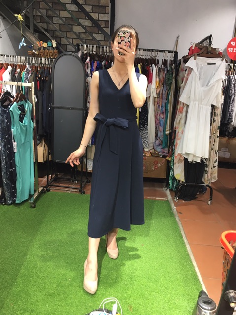 Váy midi dáng dài đai nơ