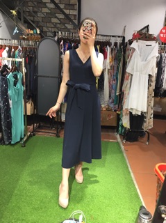 Váy midi dáng dài đai nơ