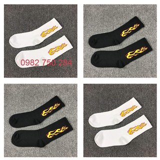 Tất lửa cao cổ Hàn Quốc Ulzzang Unisex - tất vớ hình ngọn lửa nhảy hiphop, chơi ván trượt, tất đá bóng, vớ đá banh