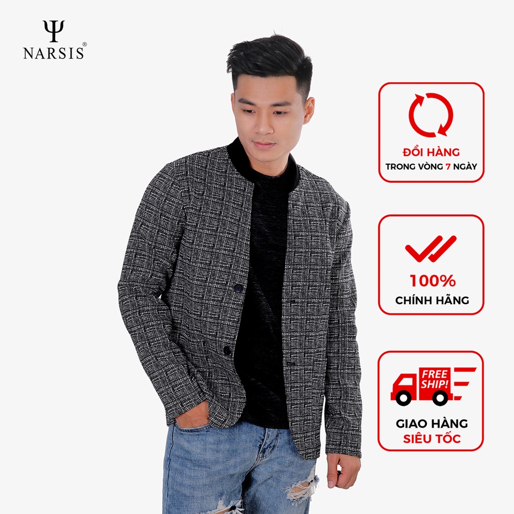 Áo Cardigan Nam Narsis D8079 màu ghi