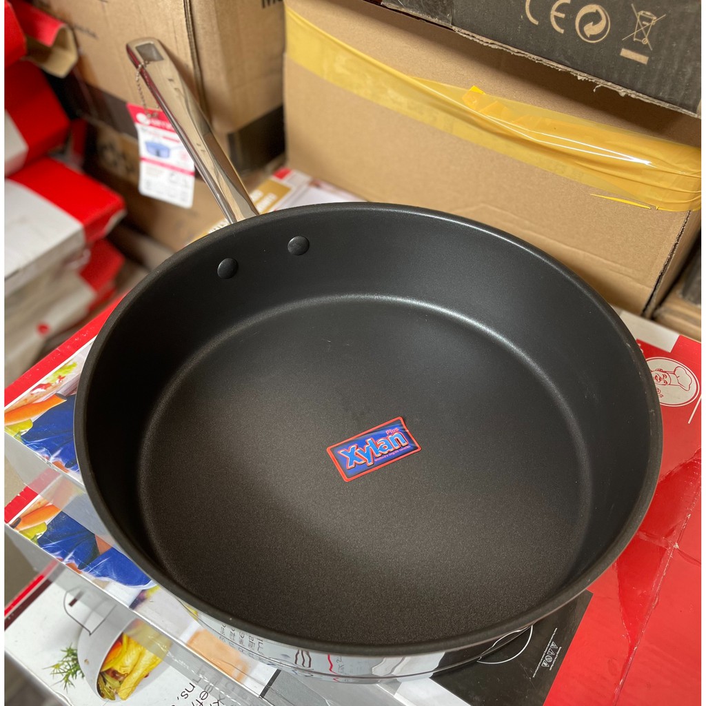 Chảo inox chống dính 5 đáy nắp kính, dày 0.6 mm, đường kính 28 cm dùng cho mọi loại bếp chính hãng Elmich Zeus EL0978