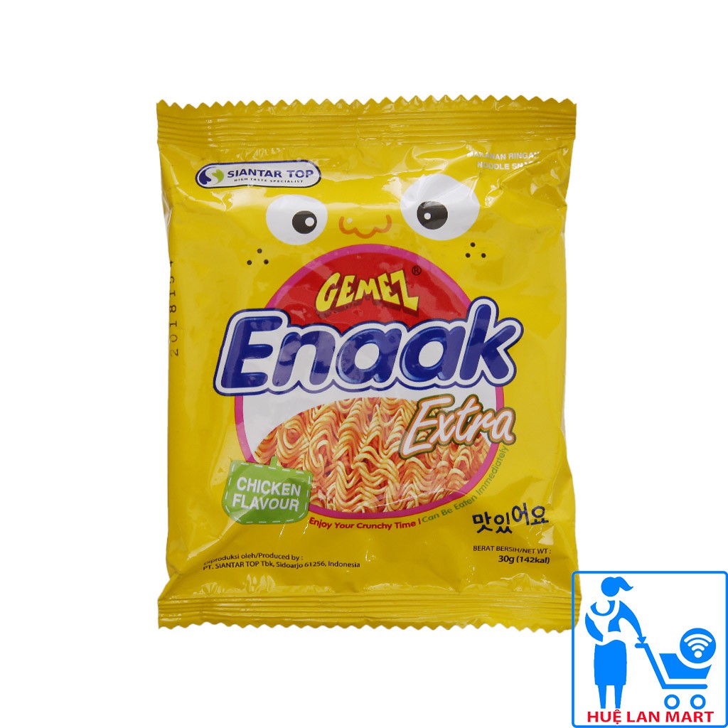 Snack Mì Gemez Enaak Extra Hương Vị Gà Nướng Gói 30g