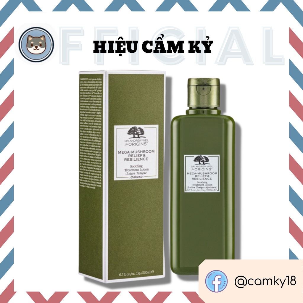 Toner nấm ORIGINS MEGA MUSHROOM RELIEF & RESILIENCE Soothing Treatment Lotion 200ml