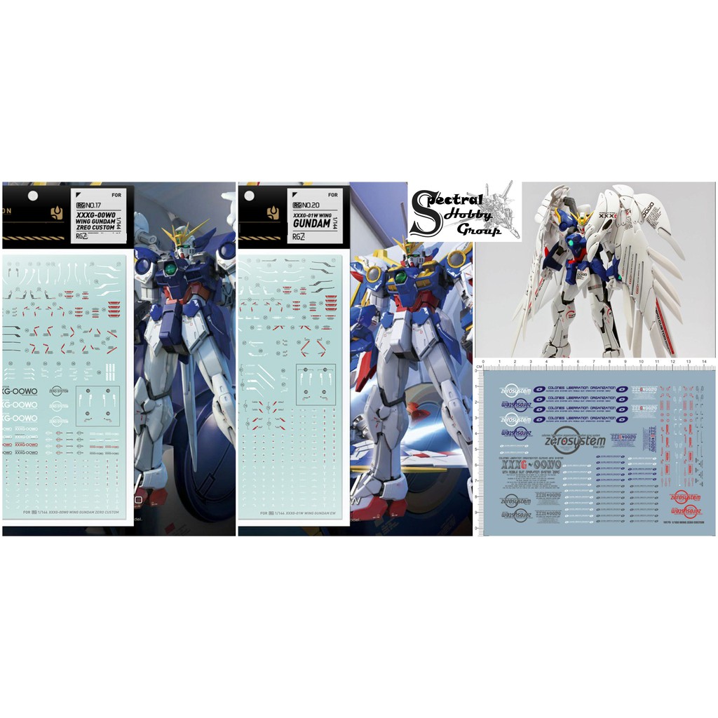 Decal nước dán mô hình Wing zero custom EW ver ka PG MG RG HG Gundam các loại - Water sticker