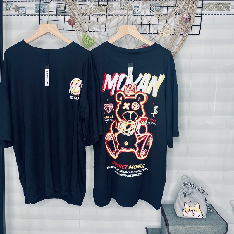 [2Buffalo] Áo thun Unisex, Áo thun nam nữ tay ngắn cổ tròn Rich Bear co giãn 4 chiều mát mẻ cho mùa hè form oversize | BigBuy360 - bigbuy360.vn