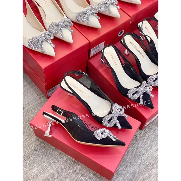 Giày cao gót nữ Slingback nơ đá 616-1