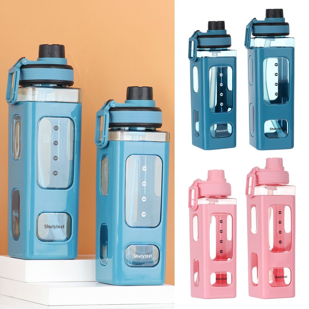 Bình Nước Thể Thao Bằng Nhựa Dung Tích 700/900ml Có Ống Hút Tiện Dụng