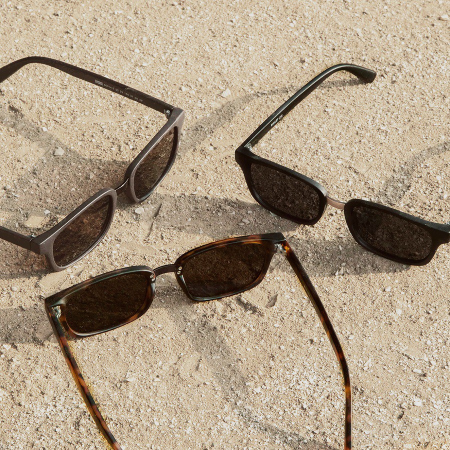 Kính mát Sunnies Studios Gọng Vuông Ridley in Sepia