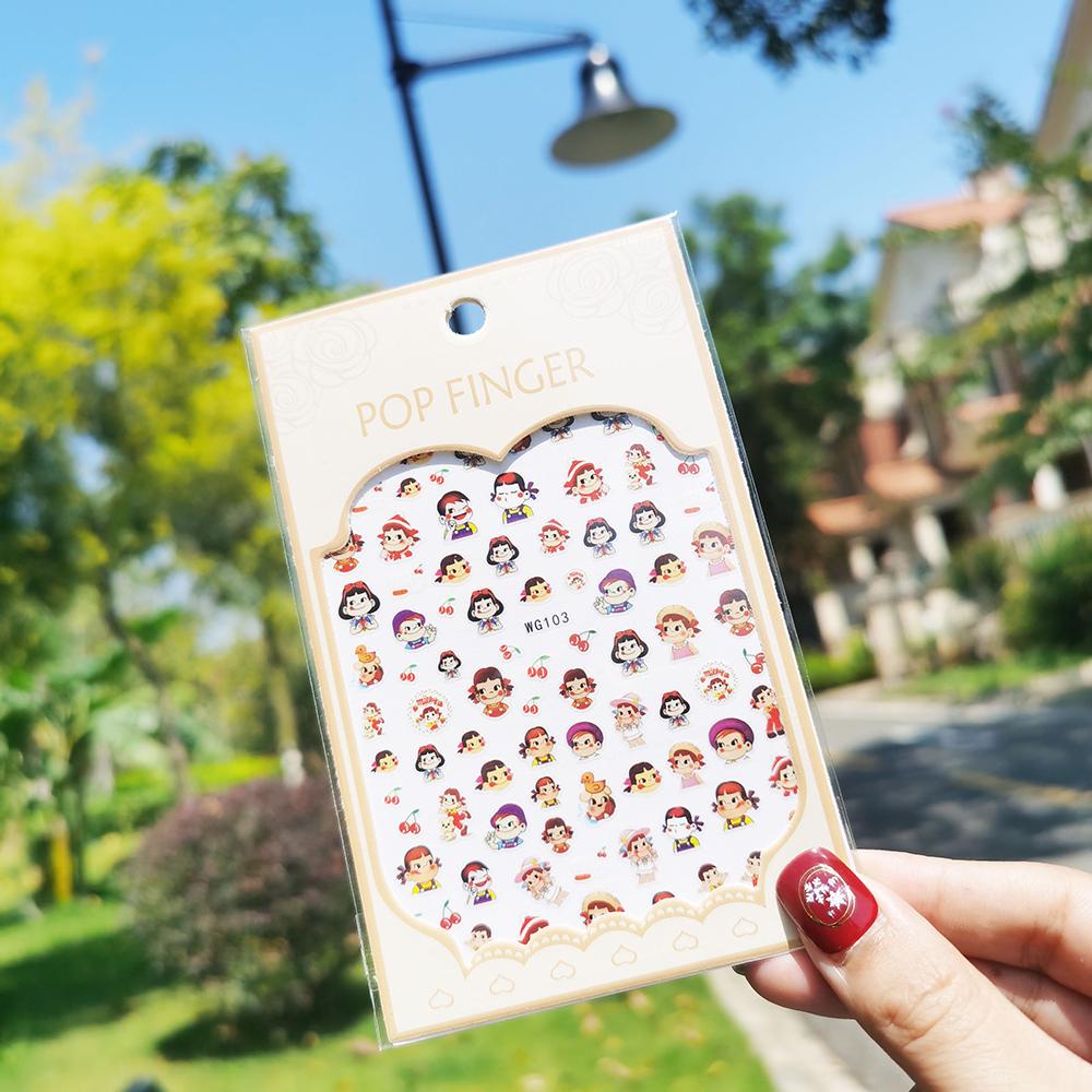 QQMALL Miếng Dán Trang Trí Móng Tay Hình Gấu Nhỏ Dễ Thương DIY