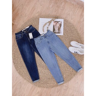 Quần Jean Nữ Dáng Boyfriend Trơn Hàng Xuất Xịn