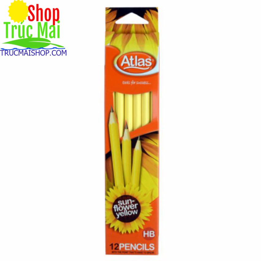 Bút chì gỗ kỹ thuật siêu cứng Pencil Atlas Sunflower Yellow HB