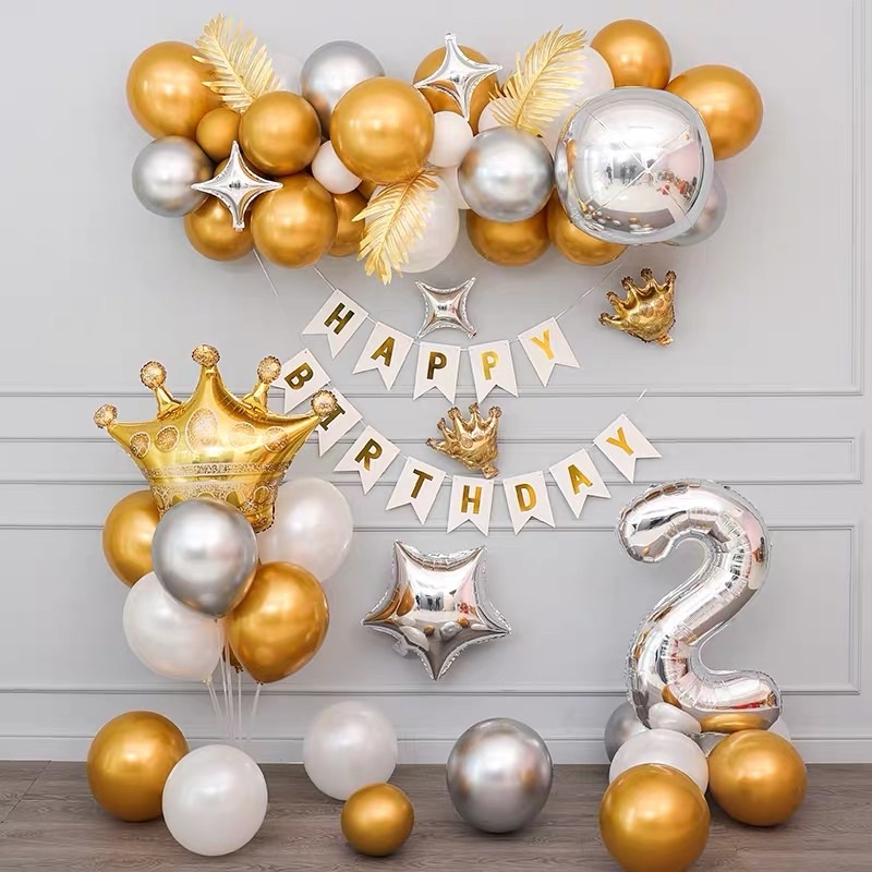 ( Siêu Rẻ - Siêu đẹp) Dây cờ chữ Happy Birthday ánh kim treo sinh nhậtcao 20cm