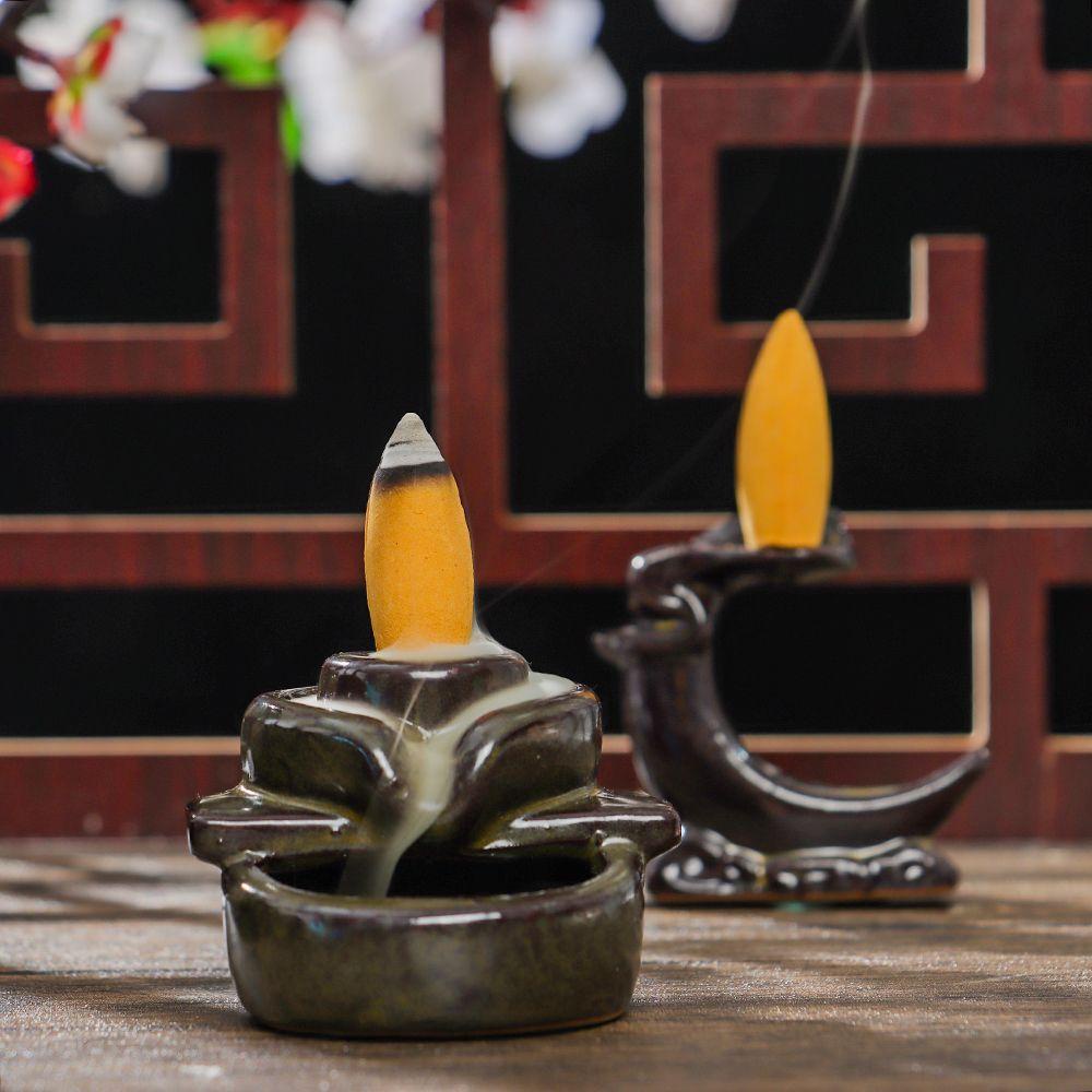 Thác Khói Trầm Hương Bằng Sứ Mini Để Bàn Trang Trí Phong Cách Trung Hoa