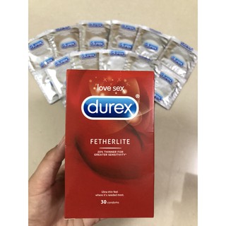 Bao cao su Durex dòng Fetherlite siêu mỏng hộp 30 cái