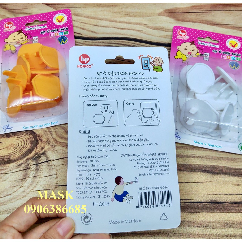 Bịt Ổ Điện Tròn 10 cái - Hofaco Hàng Việt Nam Chất Lượng Cao - Bịt ổ điện tròn HPG145