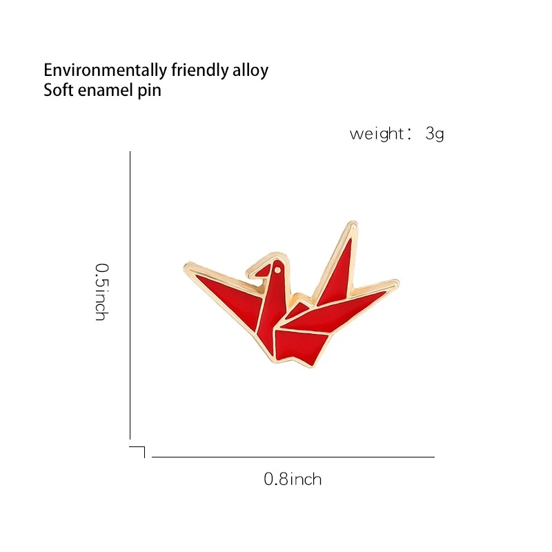 Pin cài áo hạc giấy origami văn hóa Nhật Bản - GC281